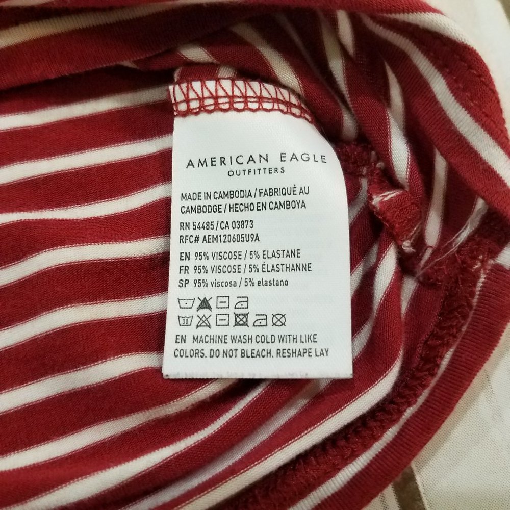 American Eagle Soft & Sexy V-Neck Striped T-Shirt Women's XS to S - Picture 8 of 8